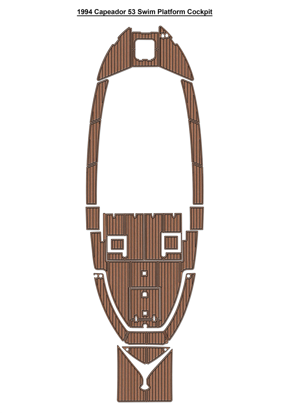 1994 Capeador 53 Swim Platform Cockpit Boat EVA Foam Faux Teak Deck Floor Mat Seadek MarineMat Style Self Adhesive