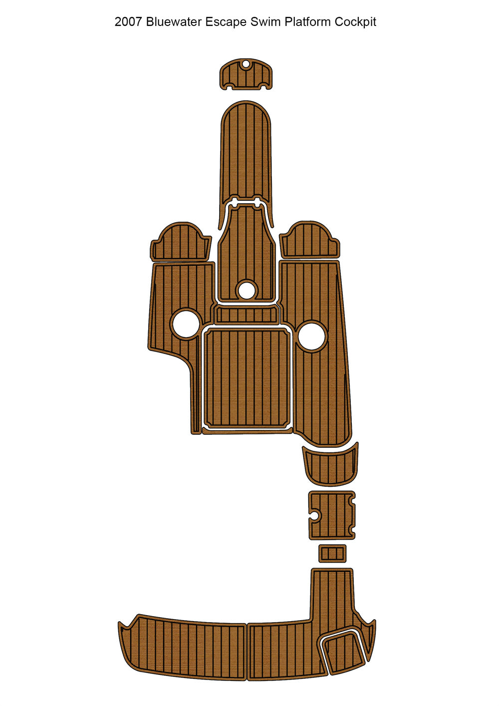 2007 Bluewater Escape Swim Platform Cockpit Pad Boat EVA Teak Deck Floor Mat SeaDek MarineMat Gatorstep Style Self Adhesive