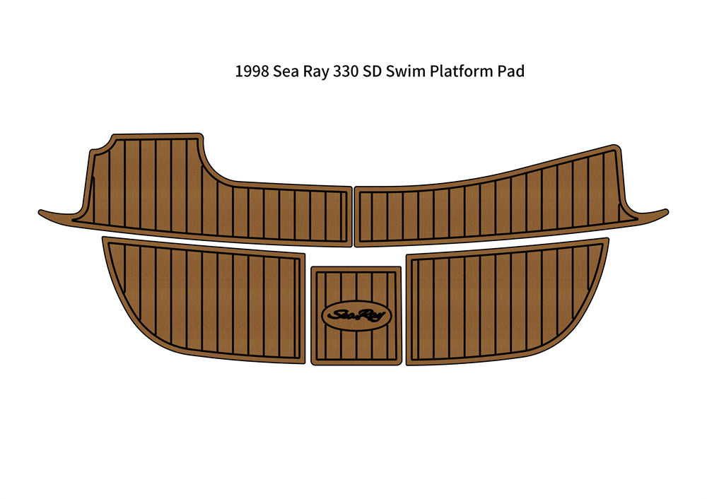 1998 Sea Ray 330 SD Swim Platform Pad Boat EVA Foam Faux Teak Deck Floor Mat SeaDek MarineMat Gatorstep Style Self Adhesive