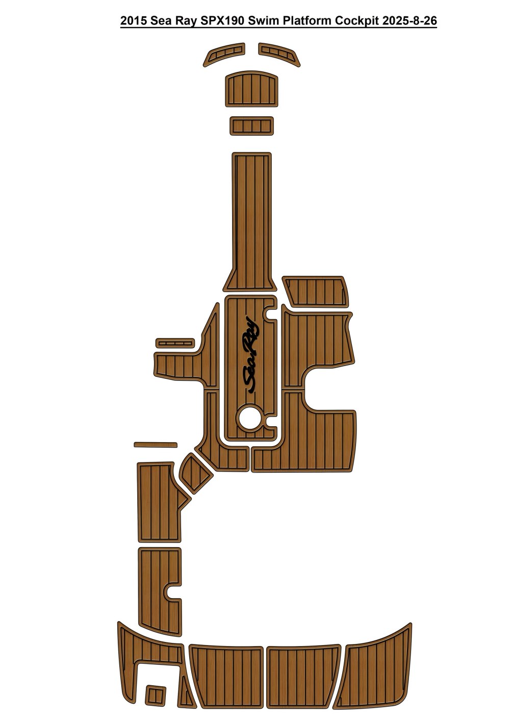 2015 Sea Ray SPX190 Swim Platform Cockpit Boat EVA Foam Teak Floor Pad SeaDek MarineMat Style Self Adhesive