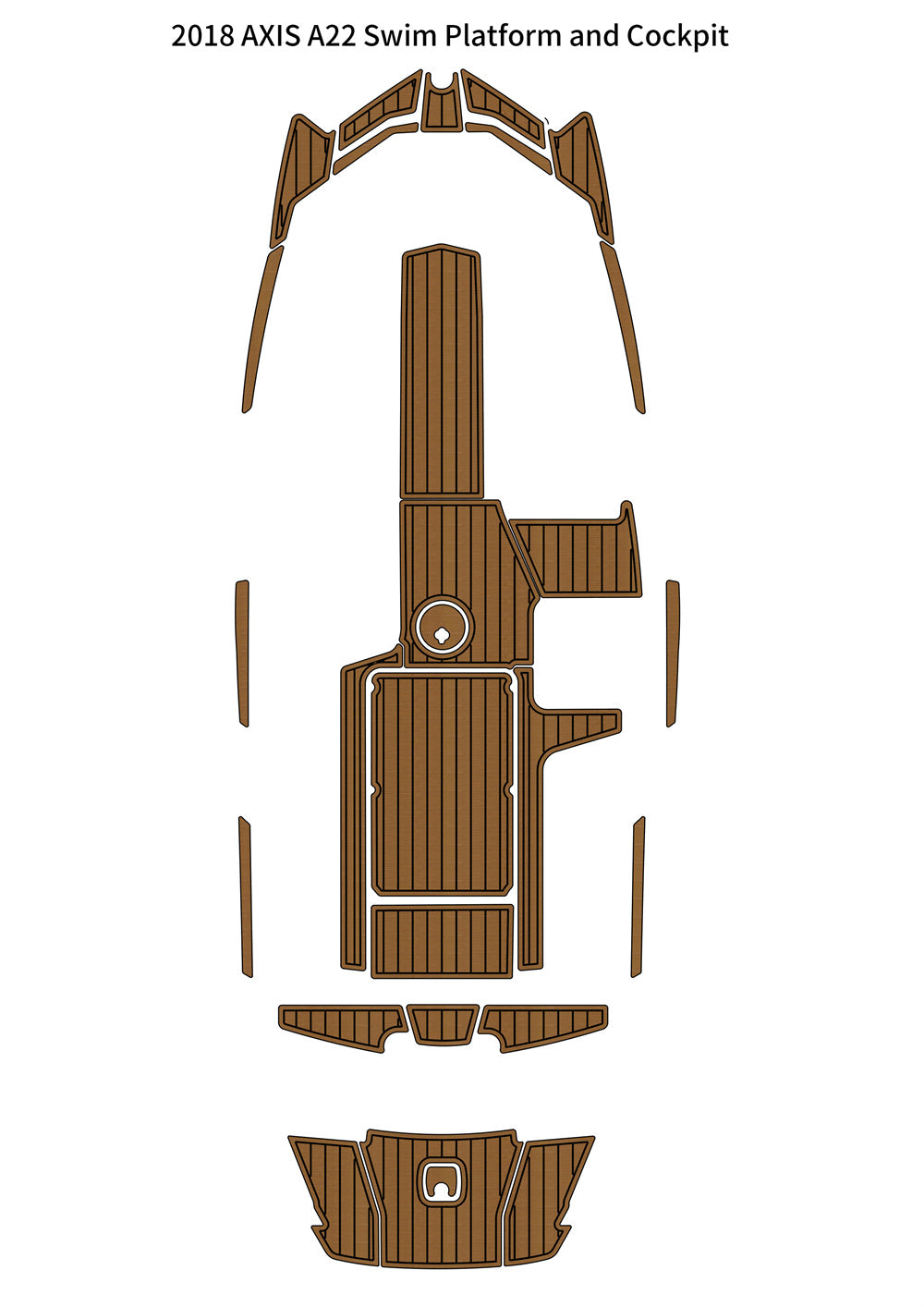 2018 AXIS A22 Swim Platform Cockpit Pad Boat EVA Foam Faux Teak Deck Floor Mat SeaDek MarineMat Style Self Adhesive