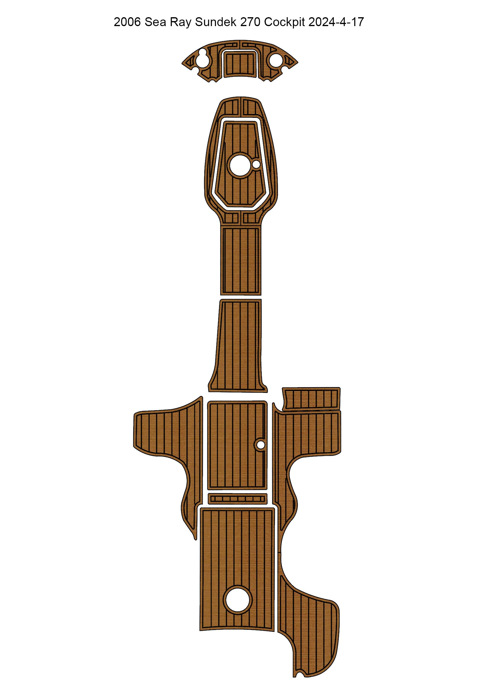 2006 Sea Ray Sundeck 270 Cockpit Pad Boat EVA Foam Teak Deck Floor Mat Flooring SeaDek MarineMat Gatorstep Style Self Adhesive