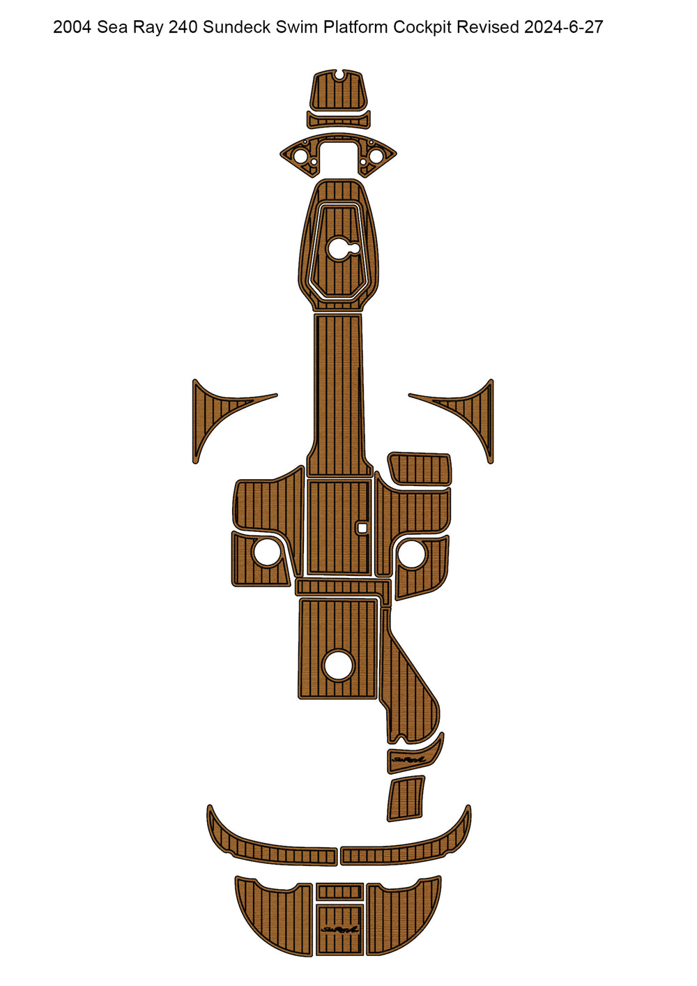 2004 Sea Ray 240 Sundeck Swim Platform Cockpit Pad Boat EVA Teak Deck Floor Mat SeaDek MarineMat Gatorstep Style Self Adhesive