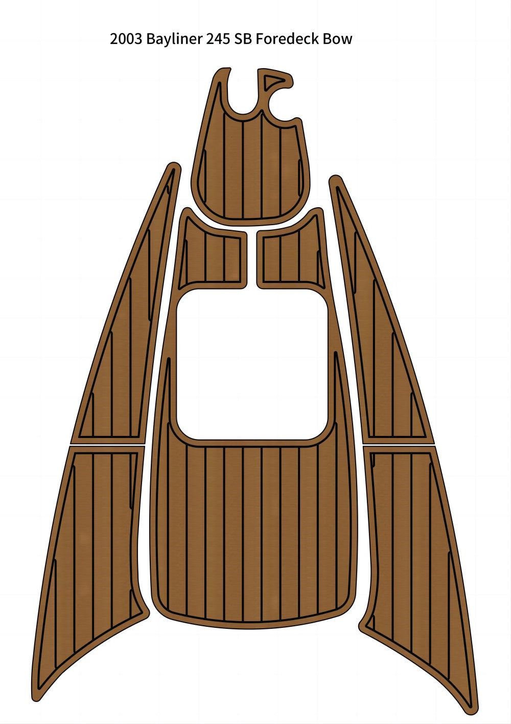 2003 Bayliner 245 SB Foredeck Bow Pad Boat EVA Foam Faux Teak Deck Floor Mat SeaDek MarineMat Style Self Adhesive
