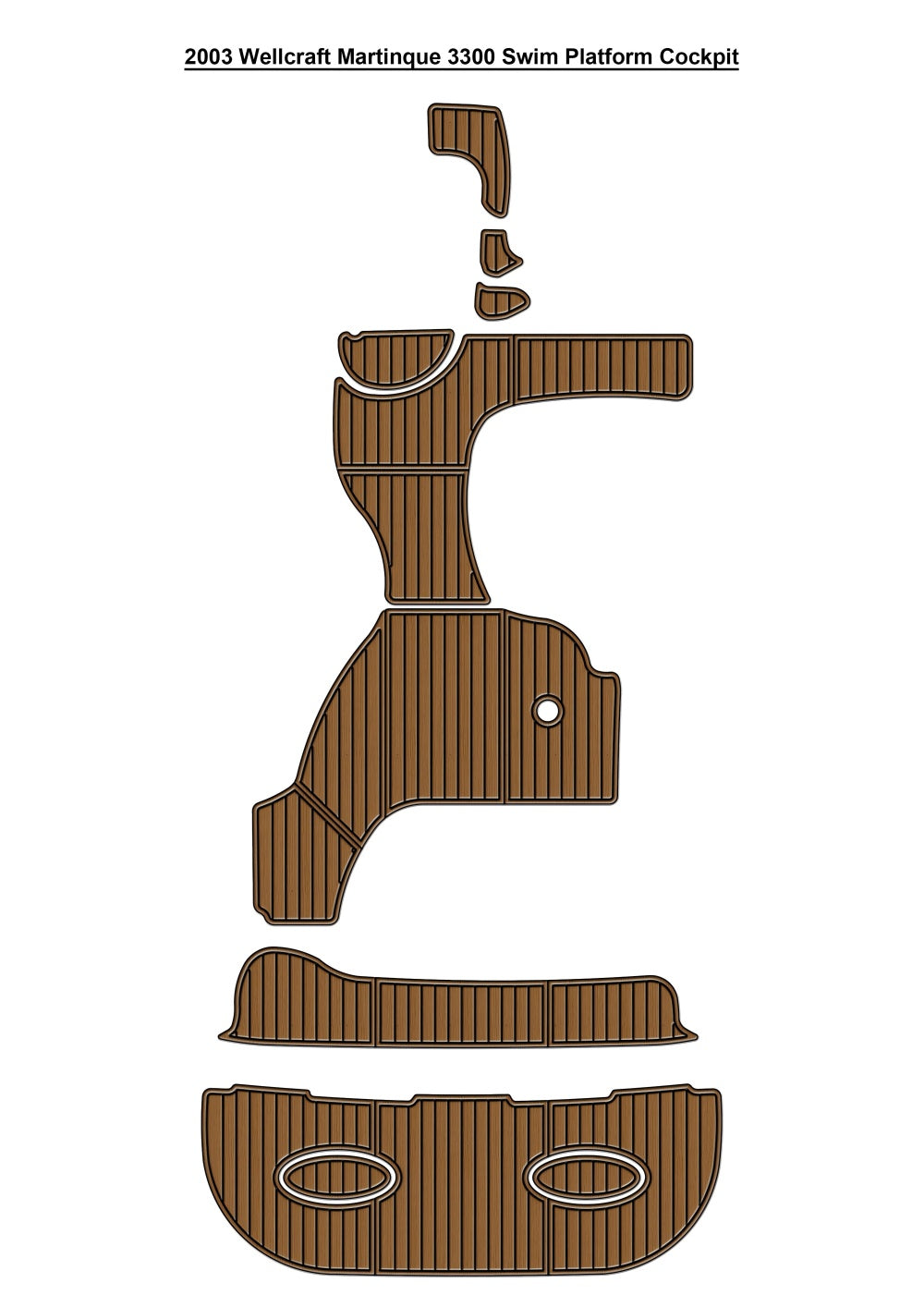 2003 Wellcraft Martinque 3300 Swim Platform Cockpit Pad Boat EVA Foam Teak Deck Floor SeaDek MarineMat Gatorstep Style Self Adhesive