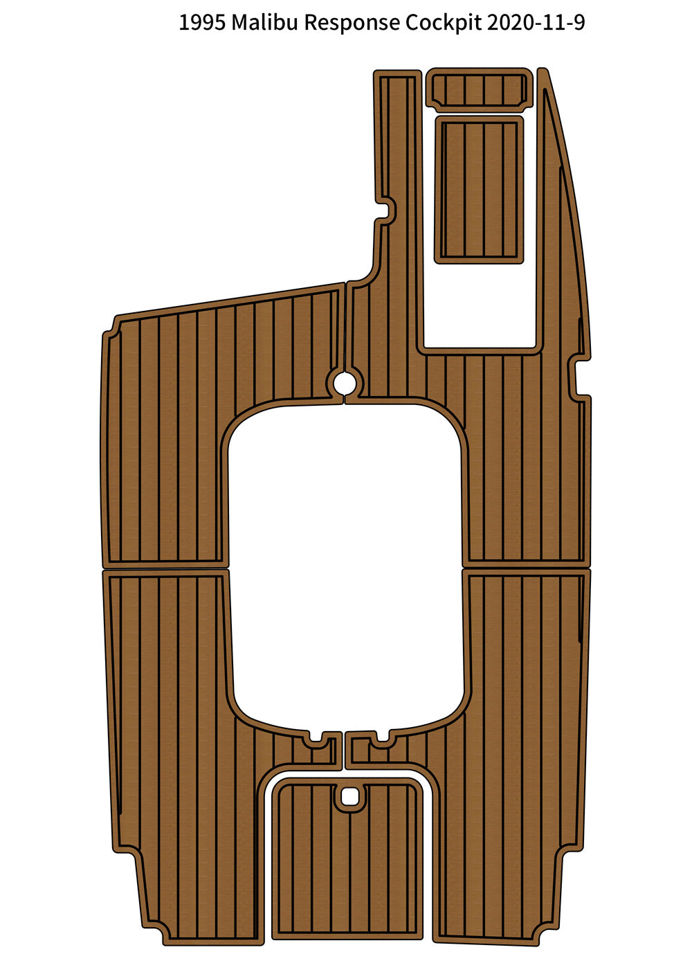 1995 Malibu Response Cockpit Pad Boat EVA Foam Faux Teak Deck Floor Mat Flooring