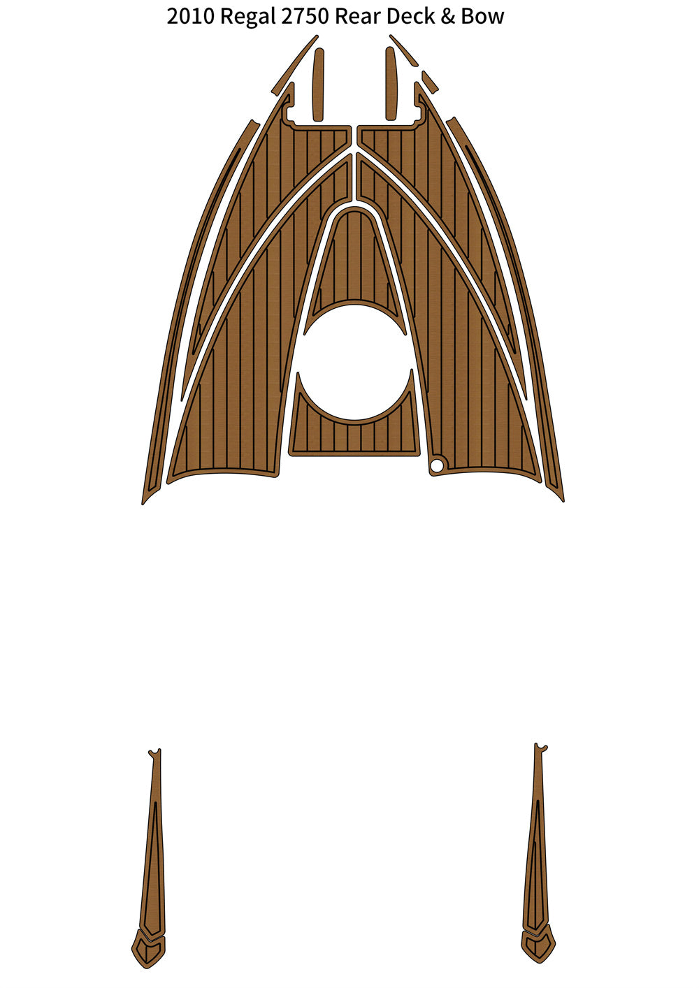 2010 Regal 2750 Rear Deck Bow Pad Boat EVA Foam Teak Deck Floor Mat Flooring