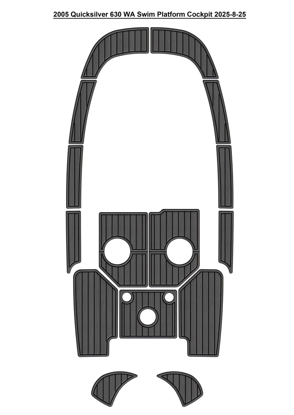 2005 Quicksilver 630 WA Swim Platform Cockpit Boat EVA Foam Teak Floor Pad SeaDek MarineMat Style Self Adhesive