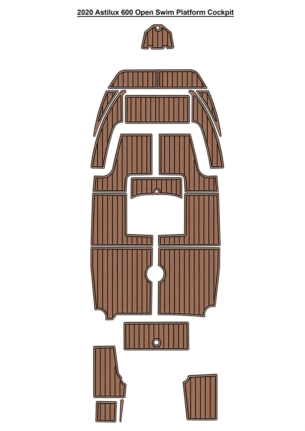 2020 Astilux 600 Open Swim Platform Cockpit Boat EVA Foam Faux Teak Deck Floor Mat Seadek MarineMat Gatorstep Style Self Adhesive