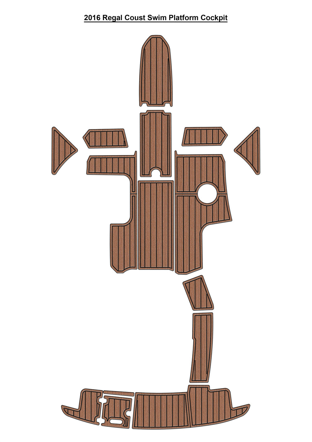 2016 Regal Coust Swim Platform Cockpit Pad Boat EVA Foam Teak Floor Mat SeaDek MarineMat Gatorstep Style Self Adhesive