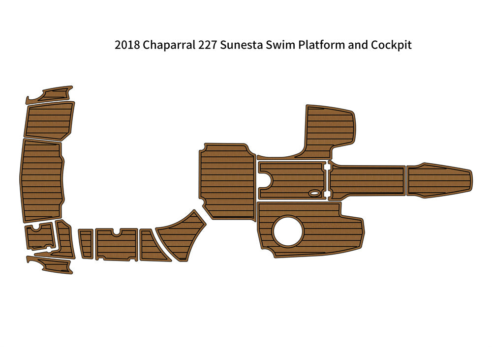 2018 Chaparral 227 Sunesta Swim Platform Cockpit Boat EVA Foam Teak Floor Pad