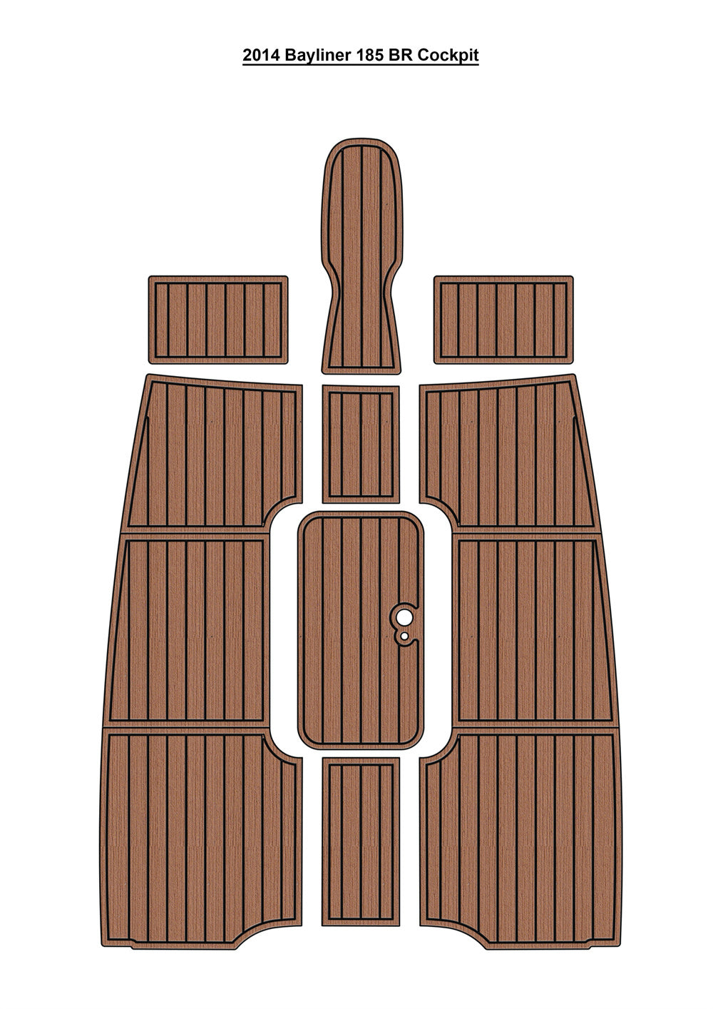 2014 Bayliner 185 BR Cockpit Boat EVA Foam Faux Teak Deck Floor Mat Pad Seadek MarineMat Gatorstep Style Self Adhesive