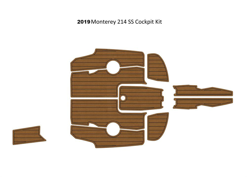 2019 Monterey 214 SS Cockpit Pad Boat EVA Foam Faux Teak Deck Floor Mat Flooring