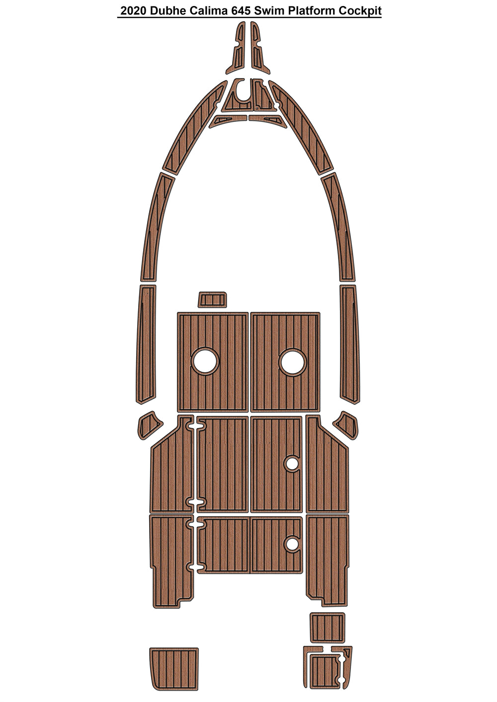 2020 Dubhe Calima 645 Swim Platform Cockpit Boat EVA Foam Faux Teak Deck Floor Mat Seadek MarineMat Gatorstep Style Self Adhesive