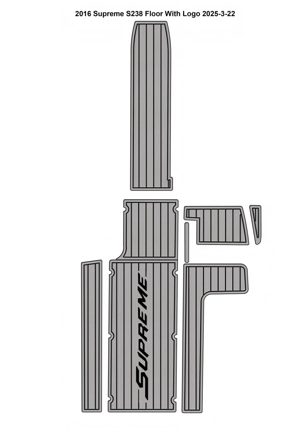 2016 Supreme S238 Cockpit Pad Boat EVA Foam Faux Teak Deck Floor Mat SeaDek MarineMat Style Self Adhesive