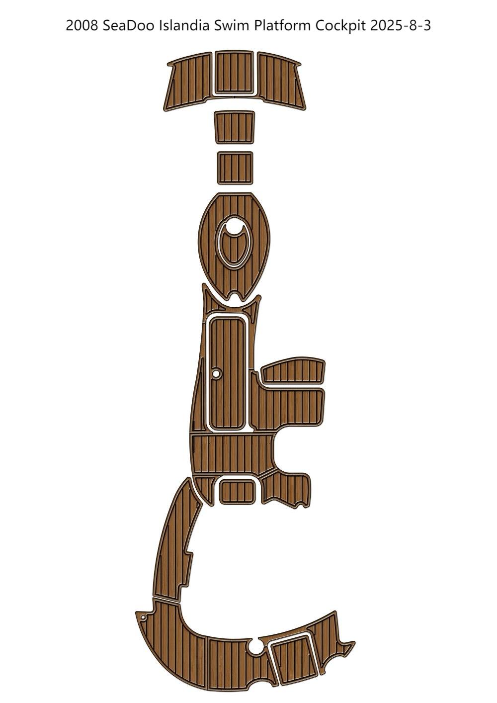 2008 SeaDoo Islandia Swim Platform Cockpit Pad Boat EVA Foam Faux Teak Deck Floor Mat SeaDek MarineMat Gatorstep Style Self Adhesive