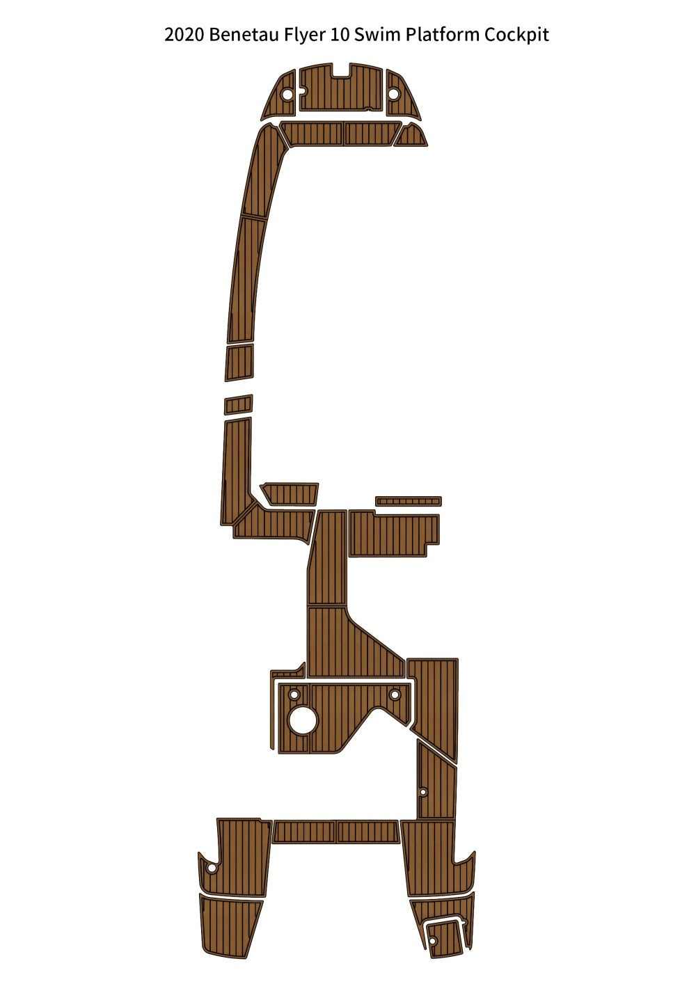 2020 Beneteau Flyer 10 Swim Platform Cockpit Boat Pad EVA Foam Faux Teak Deck Floor Mat Seadek MarineMat Gatorstep Style Self Adhesive