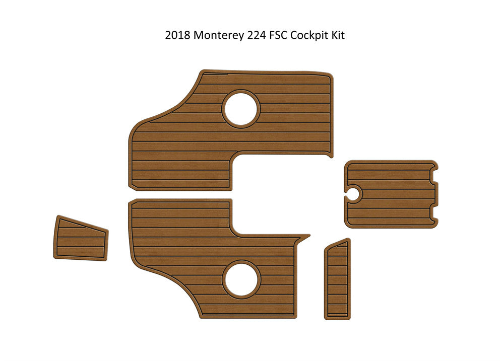 2018 Monterey 224 FSC Cockpit Pad Boat EVA Foam Teak Deck Floor Mat Flooring