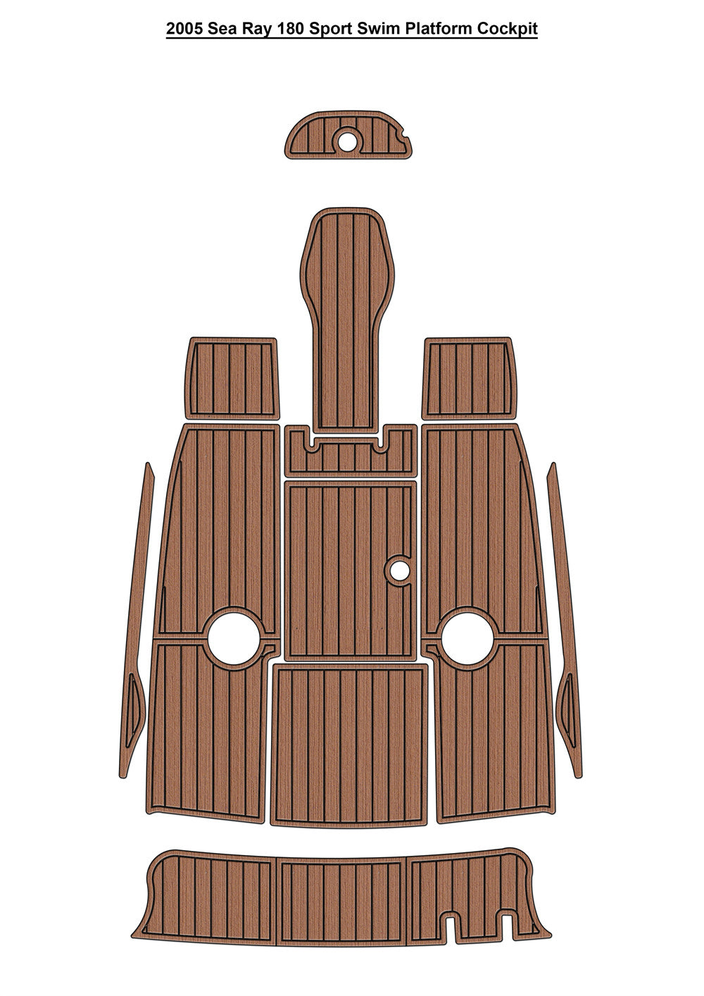 2005 Sea Ray 180 Sport Swim Platform Cockpit Pad Boat EVA Teak Deck Floor Mat SeaDek MarineMat Gatorstep Style Self Adhesive