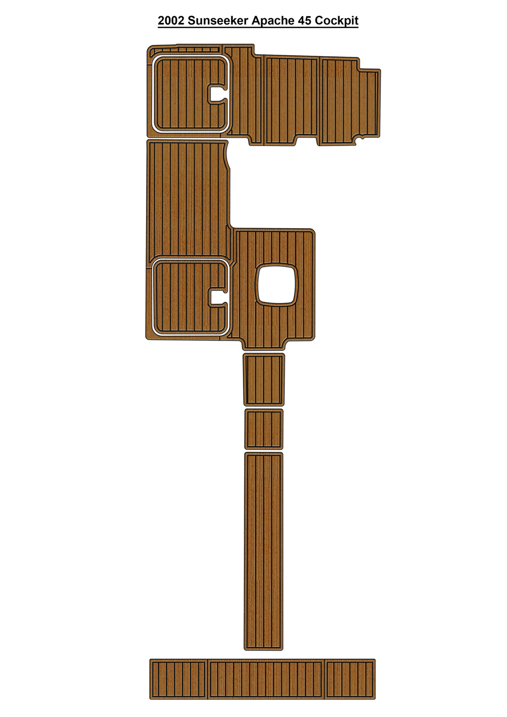 2002 Sunseeker Apache 45 Cockpit Boat EVA Foam Faux Teak Deck Floor Mat Seadek MarineMat Gatorstep Style Self Adhesive