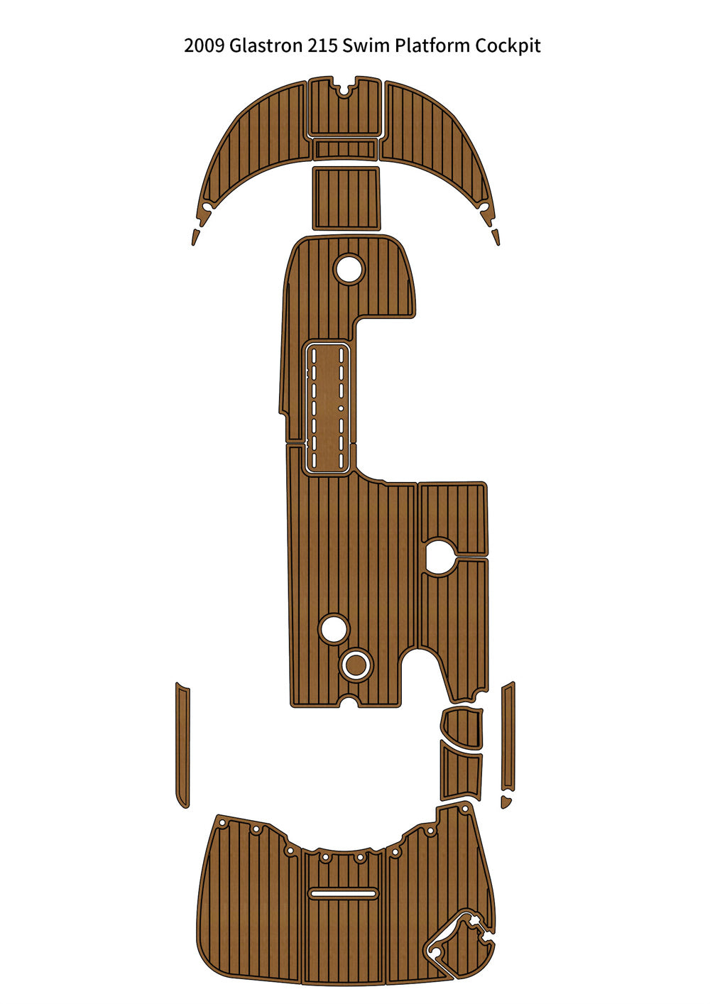 2009 Glastron 215 Swim Platform Cockpit Pad Boat EVA Foam Teak Deck Flooring Mat