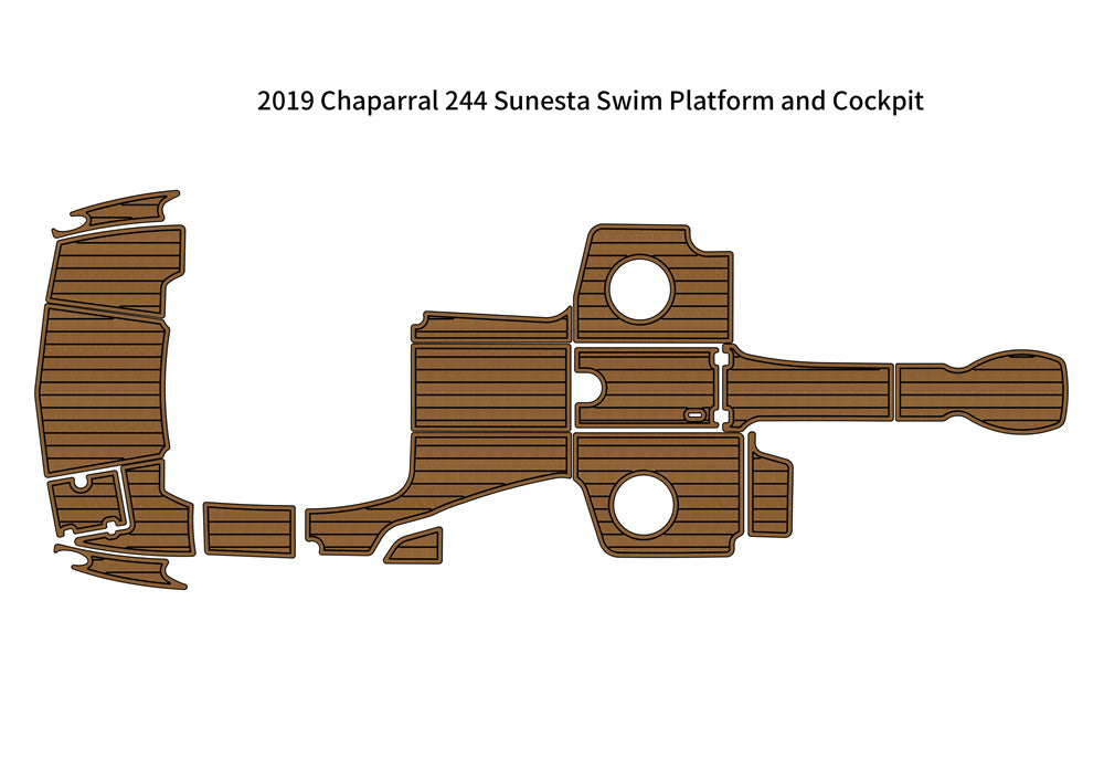 2019 Chaparral 244 Sunesta Swim Platform Cockpit Boat EVA Foam Teak Floor Pad