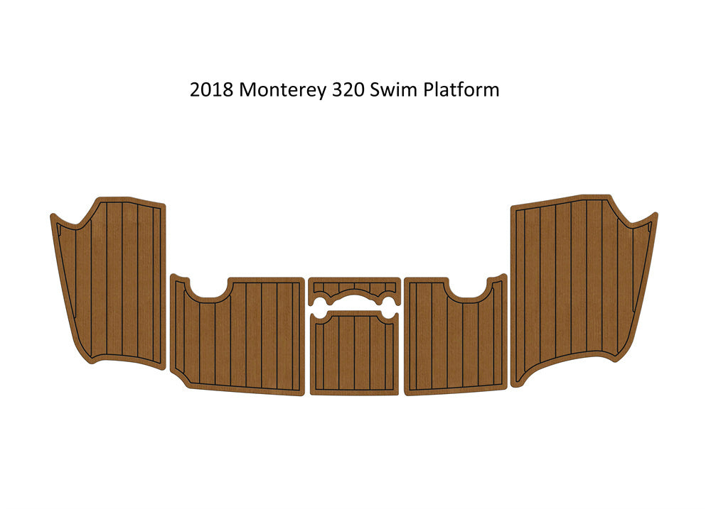 2018 Monterey 320 Swim Platfrom Step Pad Boat EVA Foam Faux Teak Deck Floor Mat