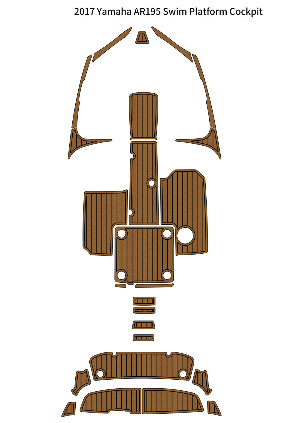 2017 Yamaha AR195 Swim Platform Cockpit Pad Boat EVA Foam Teak Deck Floor Mat