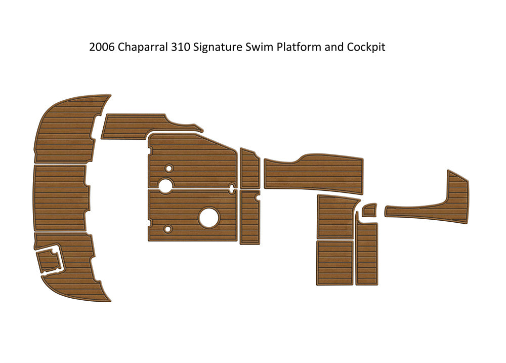 2006 Chaparral 310 Signature Swim Platform Cockpit Boat EVA Foam Teak Floor Pad