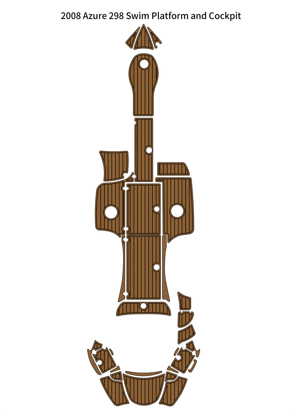 2008 Azure 298 Swim Platform Cockpit Pad Boat EVA Foam Faux Teak Deck Floor Mat SeaDek MarineMat Gatorstep Style Self Adhesive