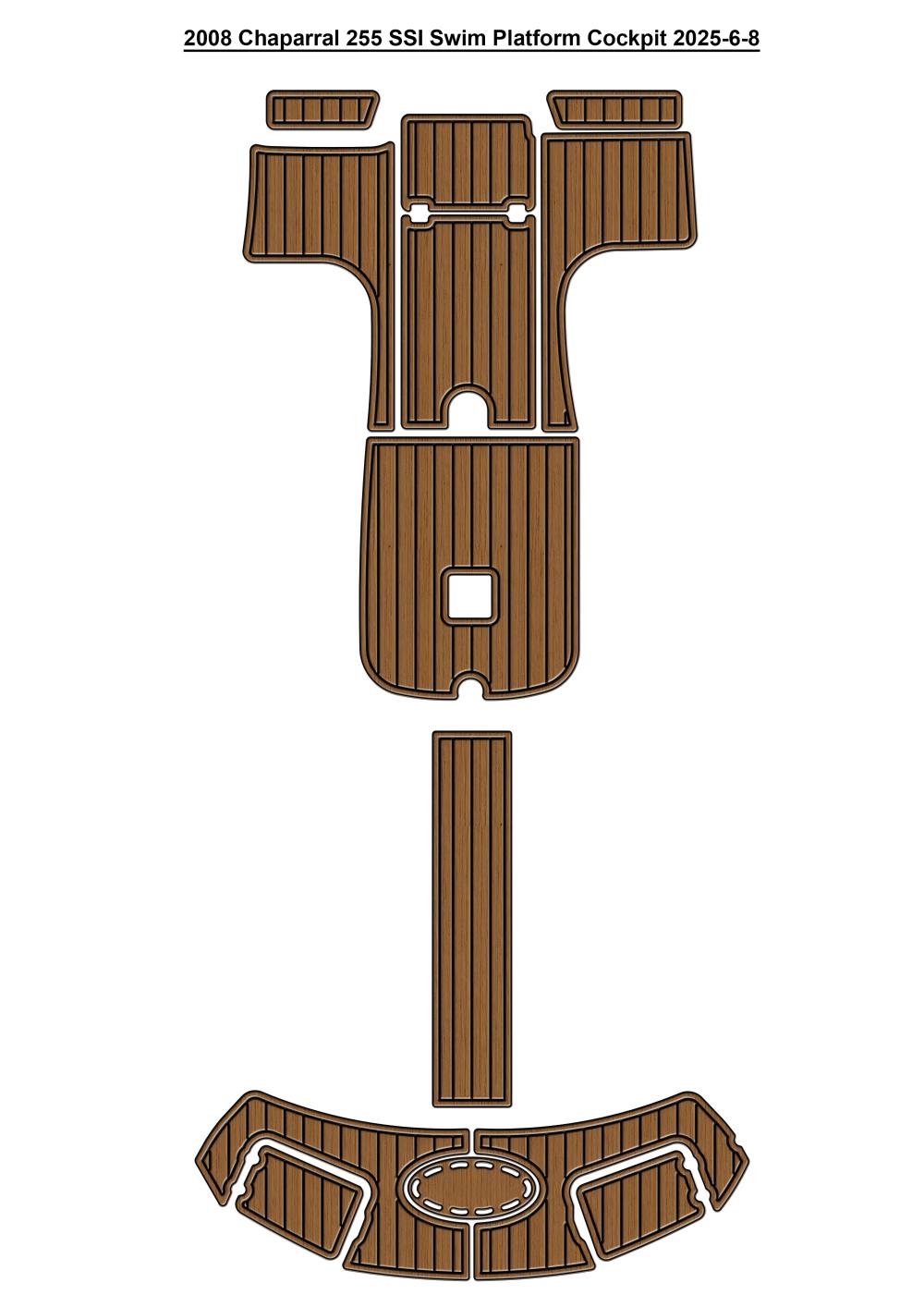 2008 Chaparral 255 SSI Swim Platform Cockpit Boat Pad EVA Foam Faux Teak Deck Floor Mat SeaDek MarineMat Gatorstep Style Self Adhesive