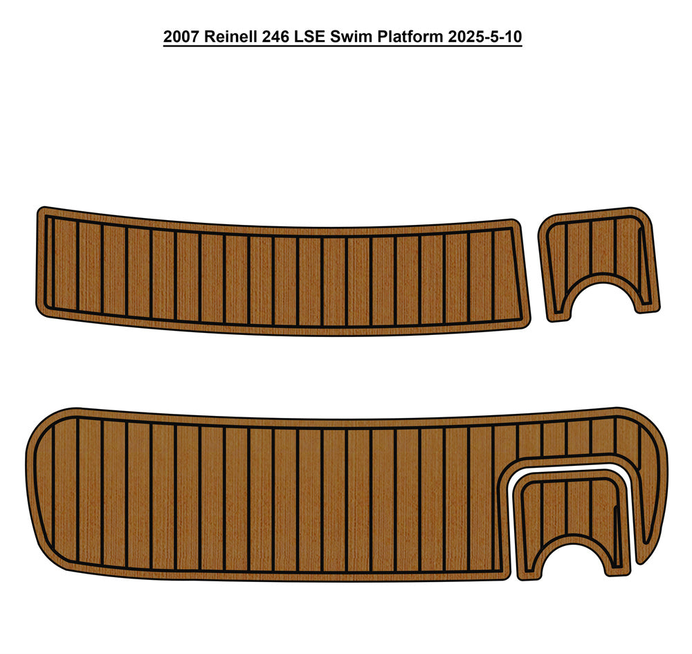 2007 Reinell 246 LSE Swim Platform Boat EVA Foam Faux Teak Deck Floor Mat Seadek MarineMat Gatorstep Style Self Adhesive