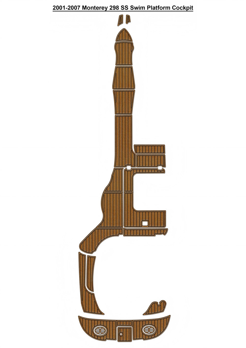 2001-2007 Monterey 298 SS Swim Platform Cockpit Boat EVA Faux Teak Deck Floor Mat Seadek MarineMat Gatorstep Style Self Adhesive
