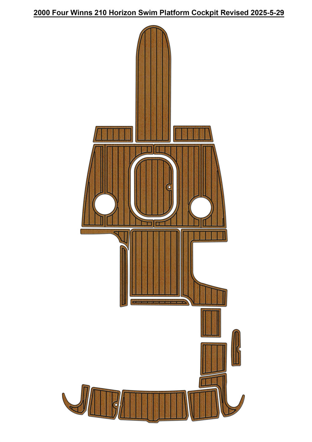 2000 Four Winns 210 Horizon Swim Platform Cockpit Boat EVA Foam Teak Floor Pad SeaDek MarineMat Gatorstep Style Self Adhesive