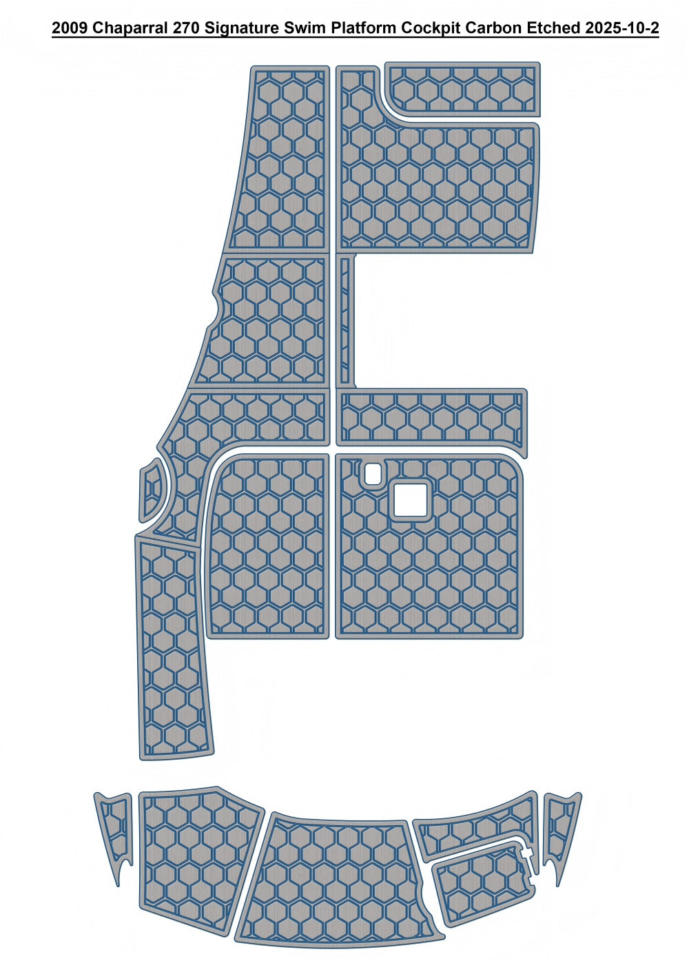 2009 Chaparral 270 Signature Swim Platform Cockpit Pad Boat EVA Foam Fuax Teak Deck Floor Mat Seadek MarineMat Gatorstep Style Self Adhesive