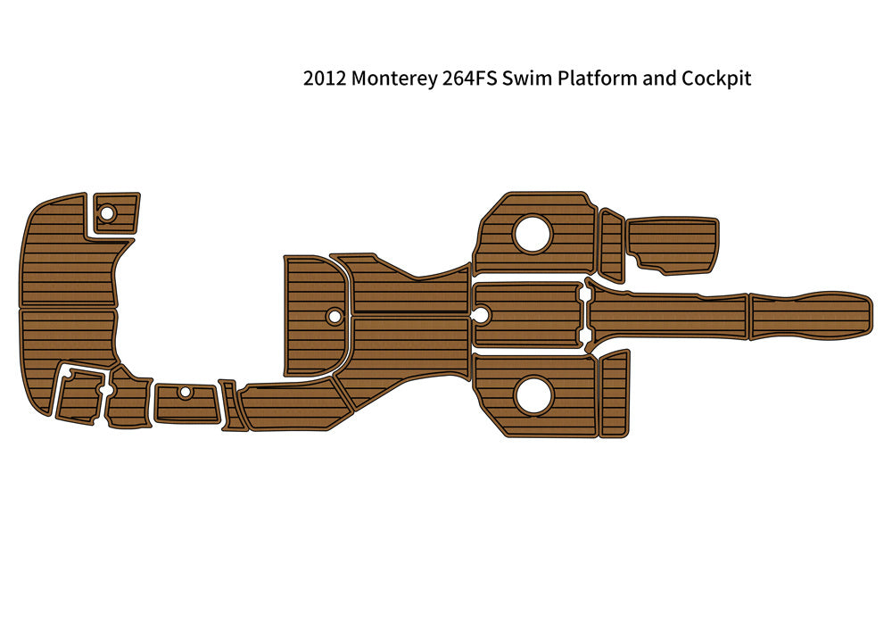 2012 Monterey 264FS Swim Platform Cockpit Pad Boat EVA Foam Teak Deck Floor Mat