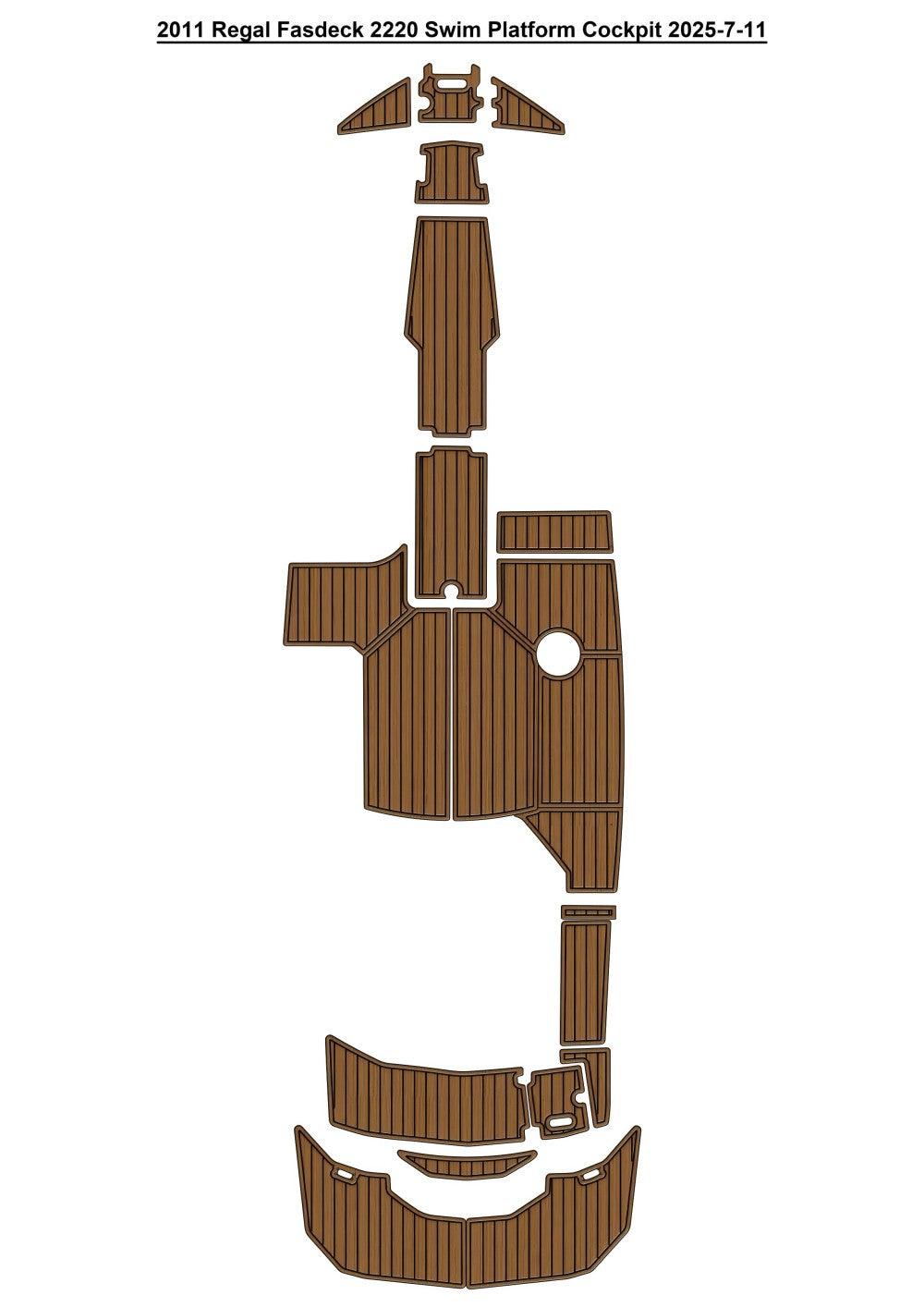 2011 Regal Fasdeck 2220 Swim Platform Cockpit Pad Boat EVA Teak Deck Floor Mat SeaDek MarineMat Gatorstep Style Self Adhesive