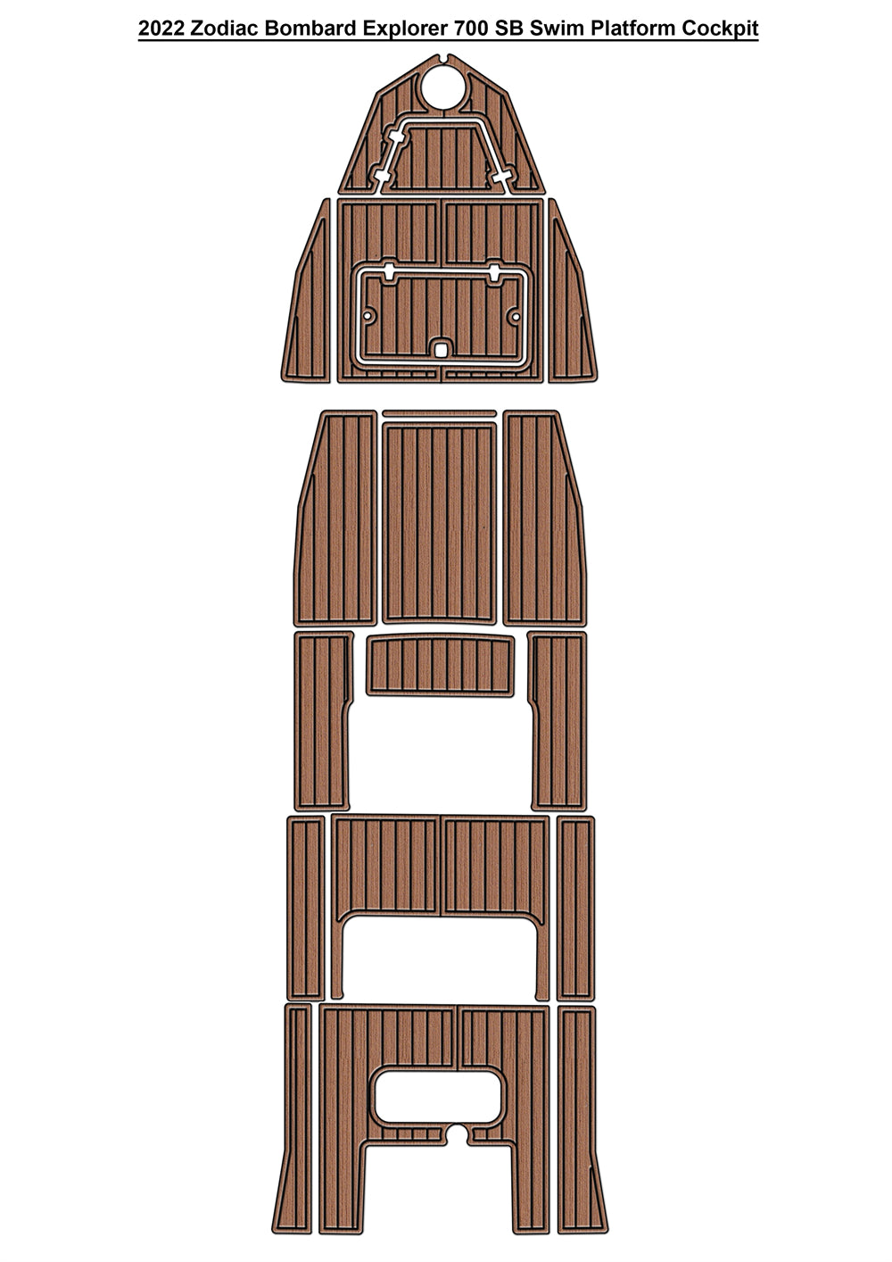 2022 Zodiac Bombard Explorer 700 SB Swim Platform Cockpit Boat EVA Foam Faux Teak Deck Floor Mat Seadek MarineMat Gatorstep Style Self Adhesive