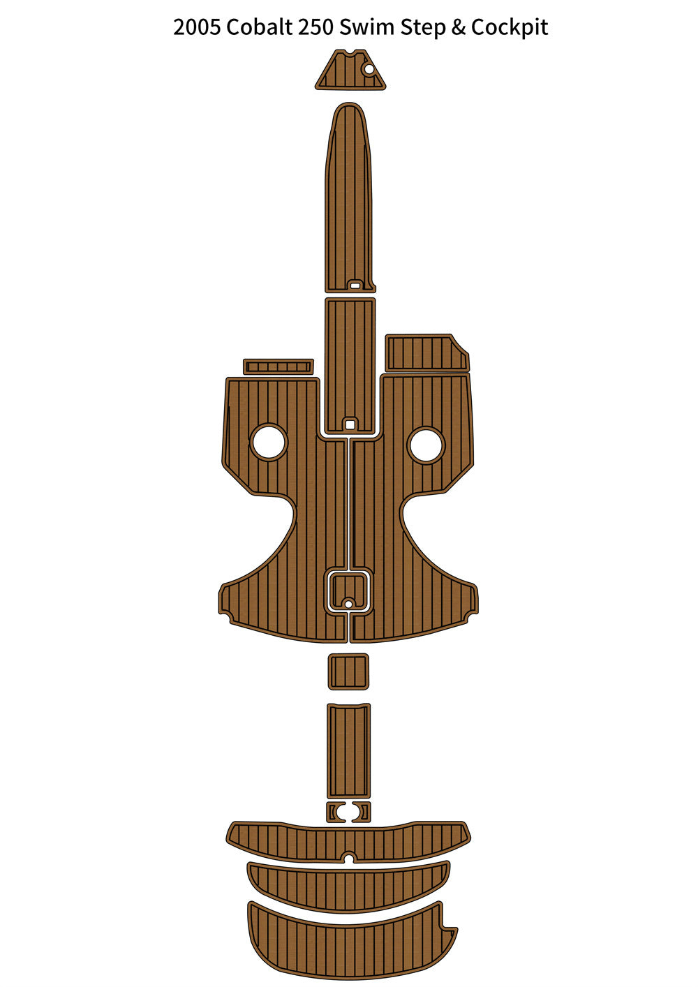 2005 Cobalt 250 Swim Platform Cockpit Pad Boat EVA Foam Faux Teak Deck Floor Mat SeaDek MarineMat Gatorstep Style Self Adhesive