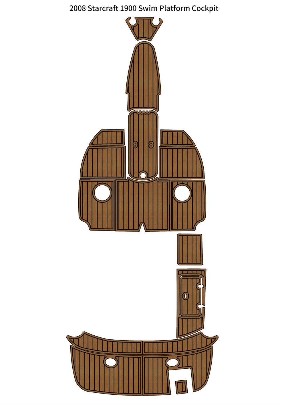 2008 Starcraft 1900 Swim Platform Cockpit Pad Boat EVA Foam Faux Teak Floor Mat