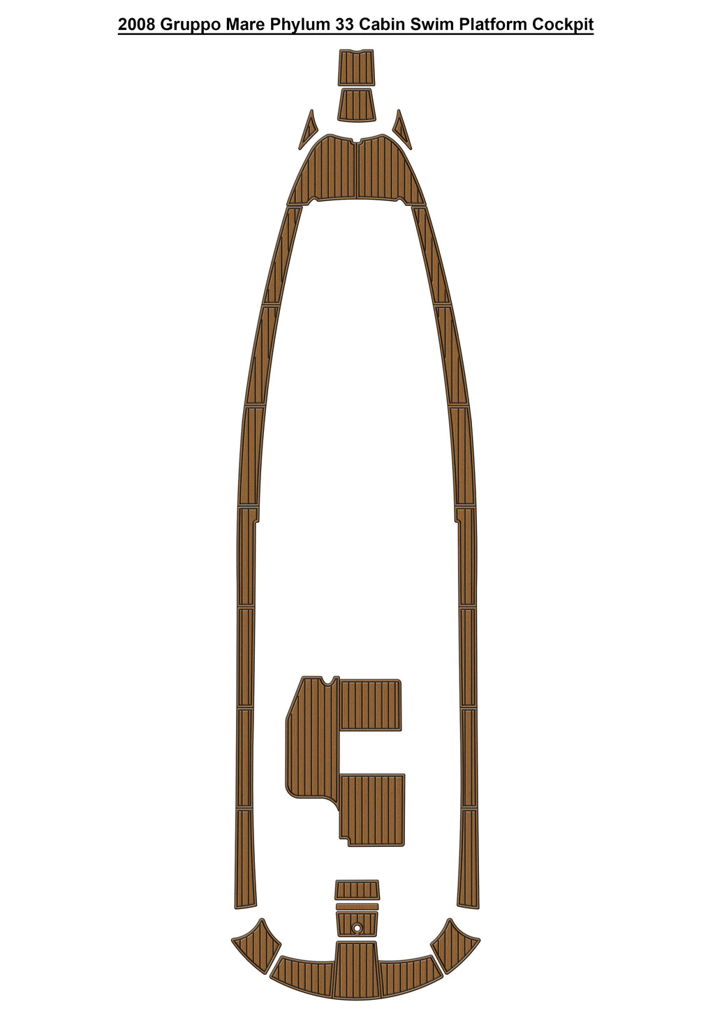 2008 Gruppo Mare Phylum 33 Cabin Swim Platform Cockpit Pad Boat EVA Foam Fuax Teak Deck Floor Mat Seadek MarineMat Gatorstep Style Self Adhesive