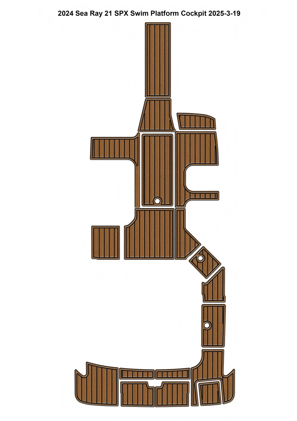 2024 Sea Ray 21 SPX Swim Platform Cockpit Pad Boat EVA Teak Deck Floor Mat Seadek MarineMat Gatorstep Style Self Adhesive
