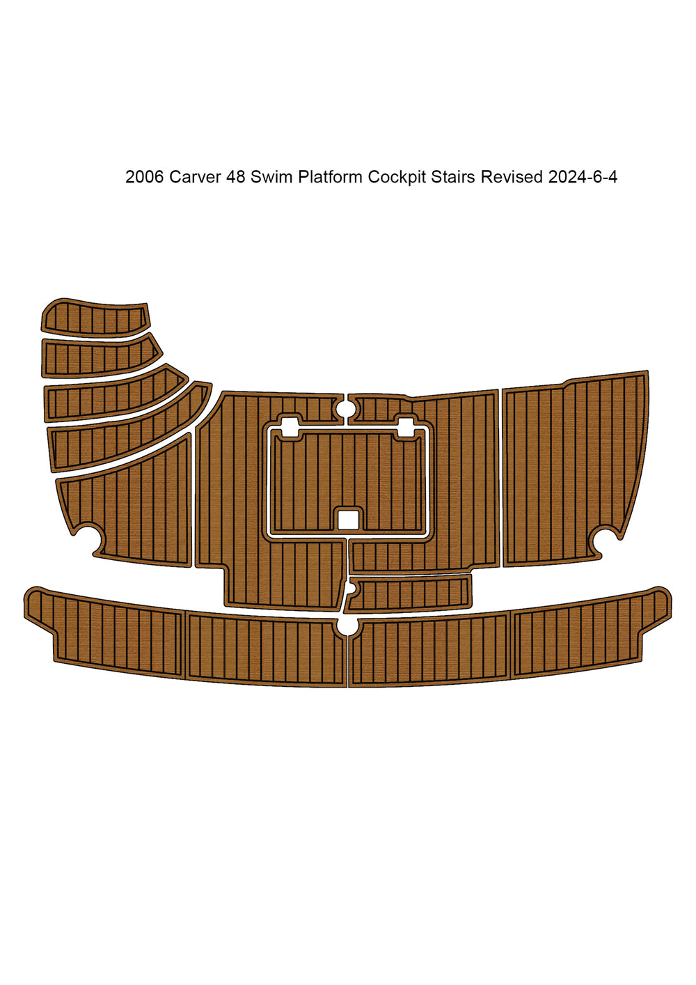 2006 Carver 48 Swim Platform Cockpit Stairs Pad Boat EVA Teak Deck Floor Pad Mat SeaDek MarineMat Style Self Adhesive