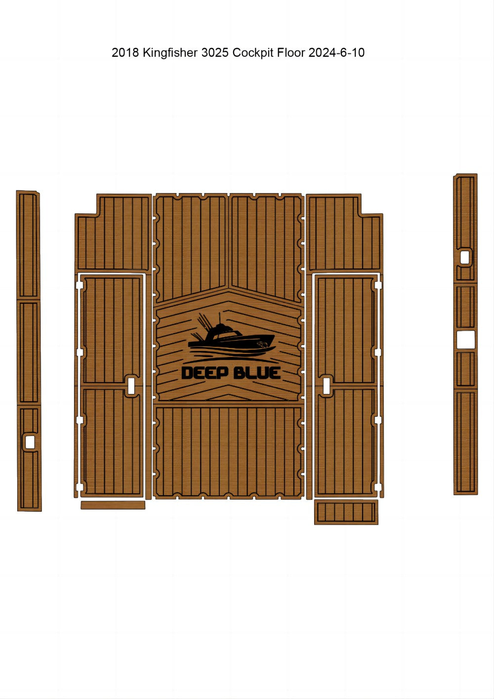 2018 Kingfisher 3025 Cockpit Pad Boat EVA Foam Teak Deck Floor Mat Flooring SeaDek MarineMat Gatorstep Style Self Adhesive