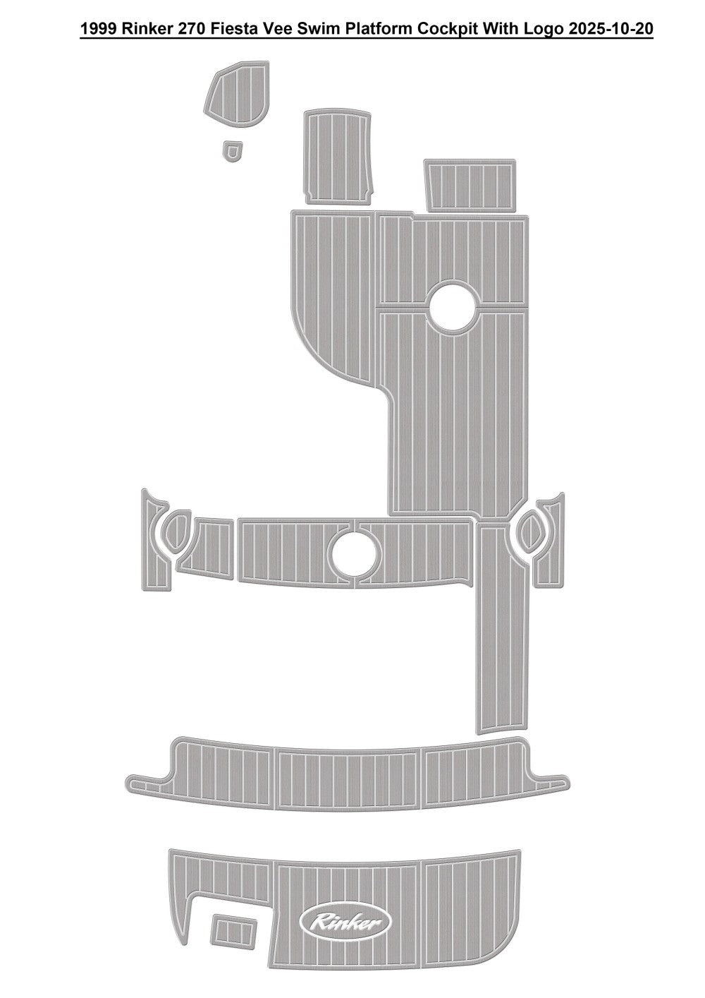 1999 Rinker 270 Fiesta Vee Swim Platform Cockpit Boat EVA Faux Flooring Pad Mat SeaDek MarineMat Gatorstep Style Self Adhesive