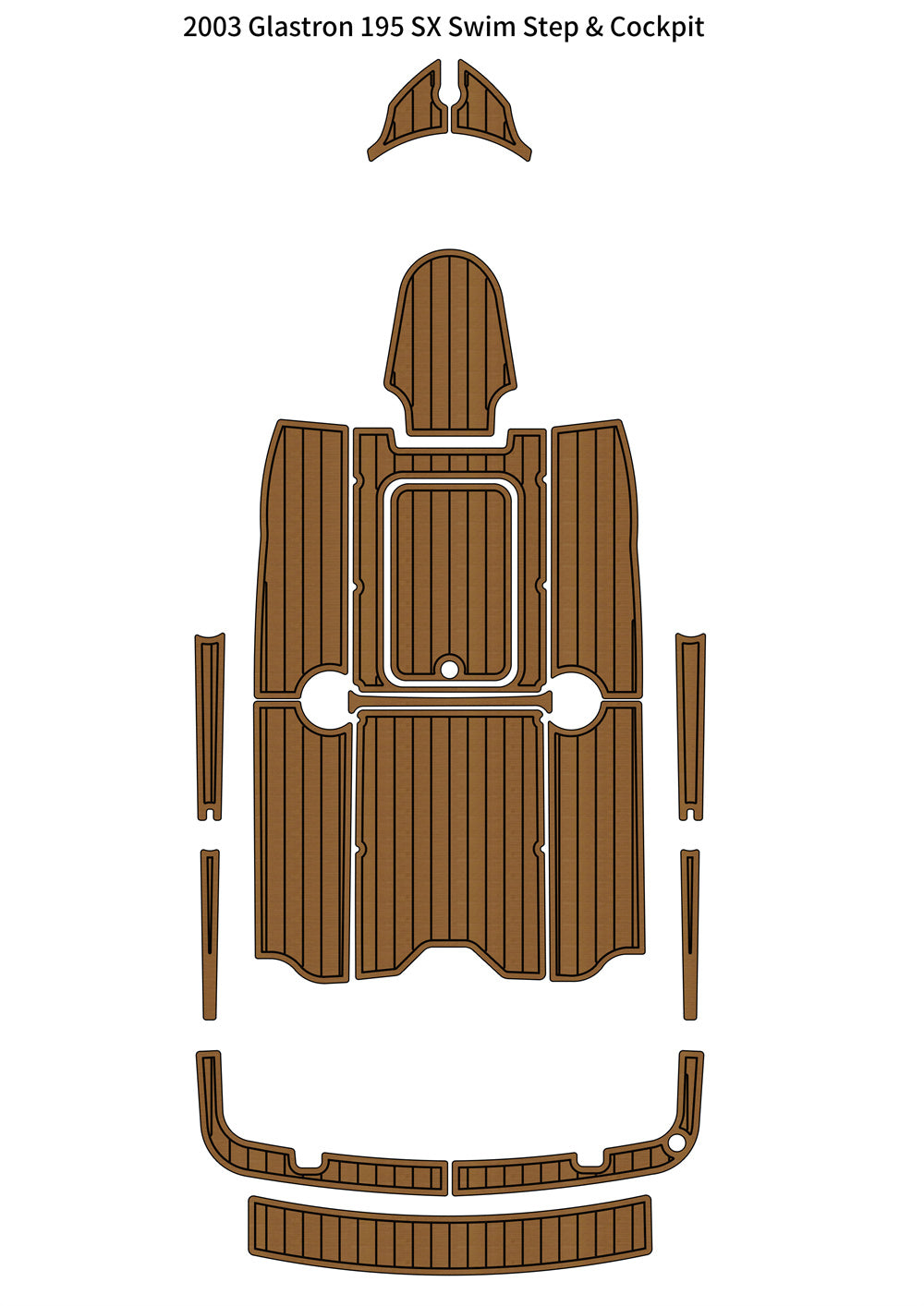 2003 Glastron 195 SX Swim Platform Cockpit Pad Boat EVA Foam Fuax Teak Deck Floor Mat SeaDek MarineMat Gatorstep Style Self Adhesive
