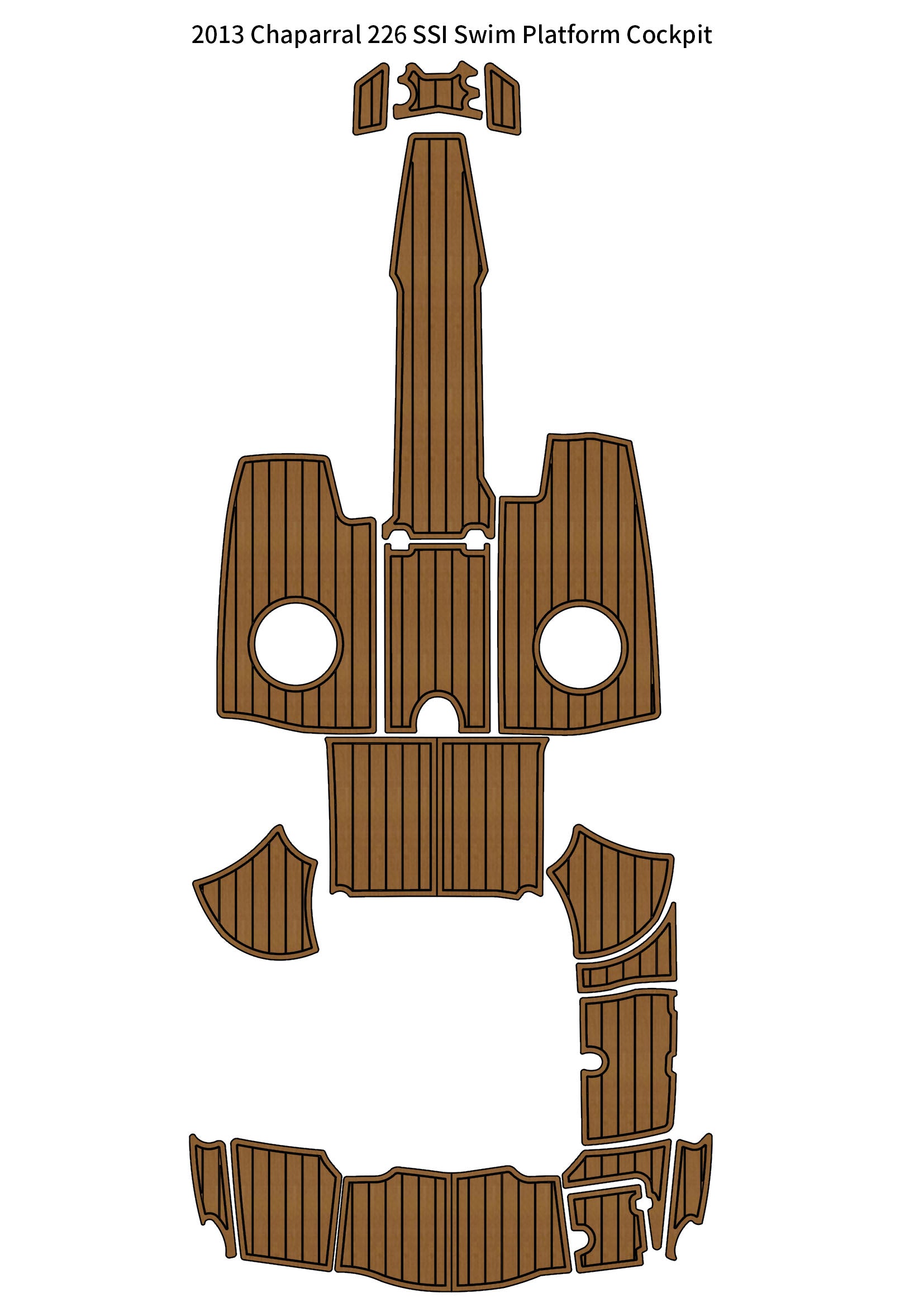 2013 Chaparral 226 SSI Swim Platform Step Cockpit Pad Boat EVA Foam Faux Teak Deck Floor Mat SeaDek MarineMat Gatorstep Style Self Adhesive