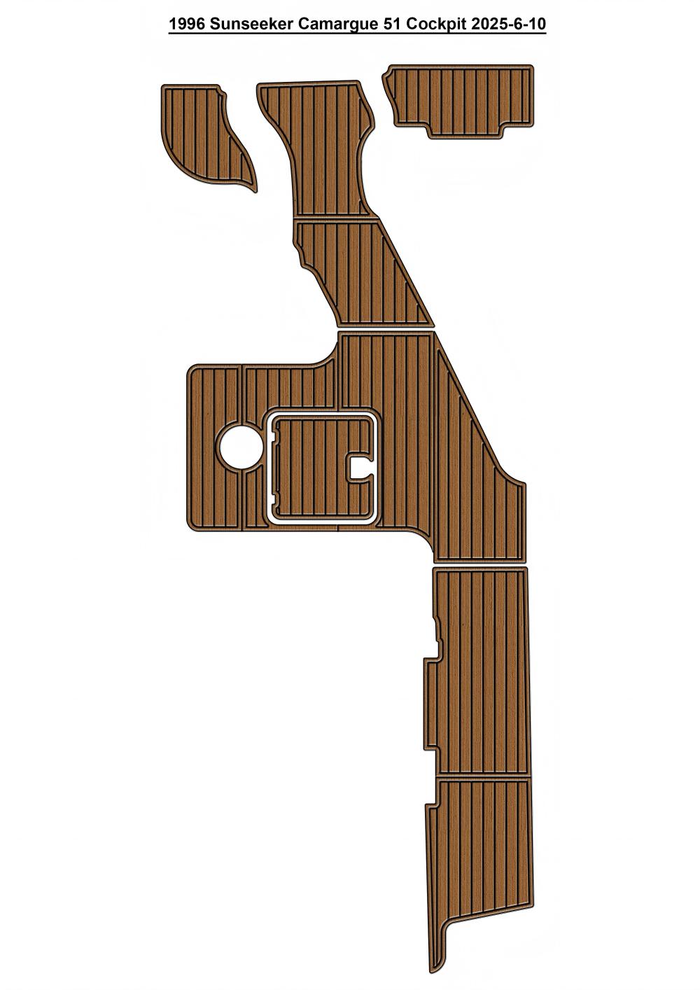 1996 Sunseeker Camargue 51 Cockpit Boat EVA Foam Faux Teak Deck Floor Mat Seadek MarineMat Gatorstep Style Self Adhesive