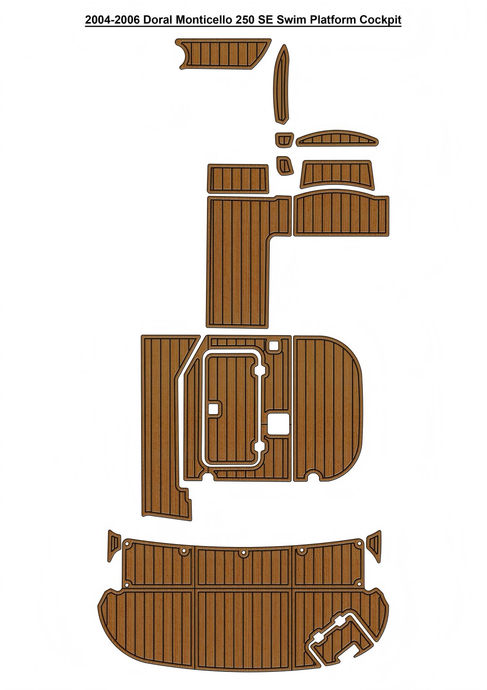 2004-2006 Doral Monticello 250 SE Swim Platform Cockpit Pad Boat EVA Teak Deck Floor SeaDek MarineMat Gatorstep Style Adhesive