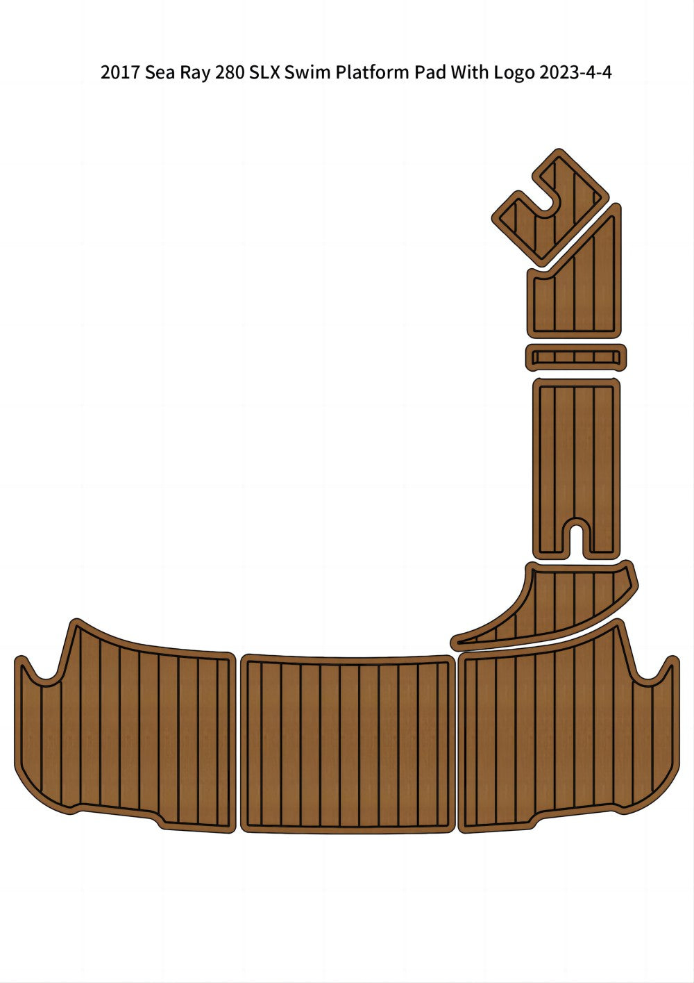 2017 Sea Ray 280 SLX Swim Platform Pad Boat EVA Foam Faux Teak Deck Flooring Mat